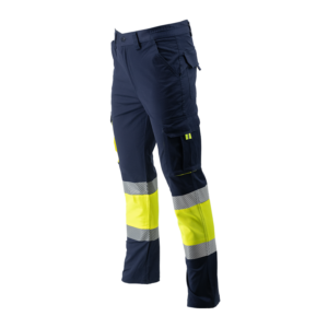 Calças combinadas stretch segmentadas com forro